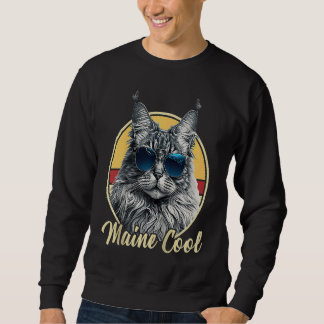Maine Coon Cat Retro Outfit Maine Cool Animal Kitt Trui
