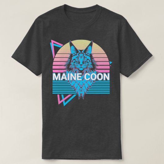 Maine Coon Cat Retro T-shirt (Design voorkant)