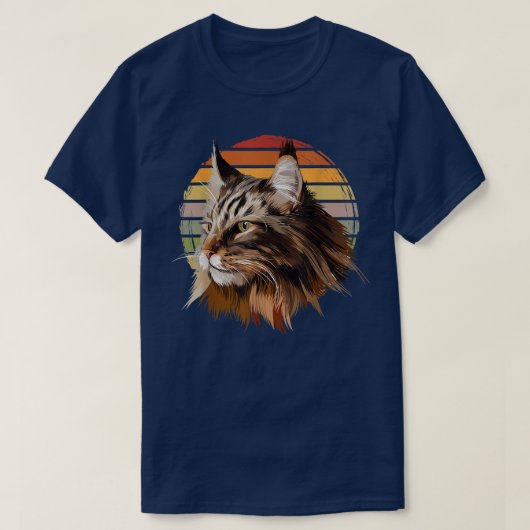 Maine Coon Cat  Retro T-shirt (Design voorkant)