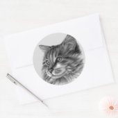 Maine Coon Cat Ronde Sticker (Envelop)