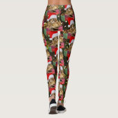 Maine Coon Cat Santa & Gifts Kerstmis Achter Leggings (Achterkant)