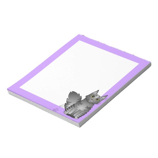 Maine Coon Cat - Silver Grey Tabby Notitieblok (Linkerzijde)