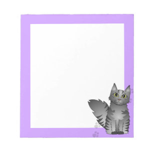 Maine Coon Cat - Silver Grey Tabby Notitieblok