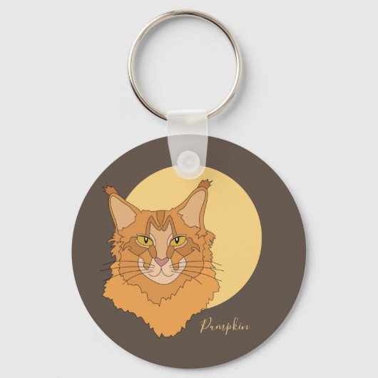 Maine Coon Cat Sleutelhanger (Voorkant)