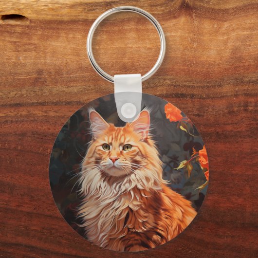 Maine Coon cat Sleutelhanger (Voorkant)