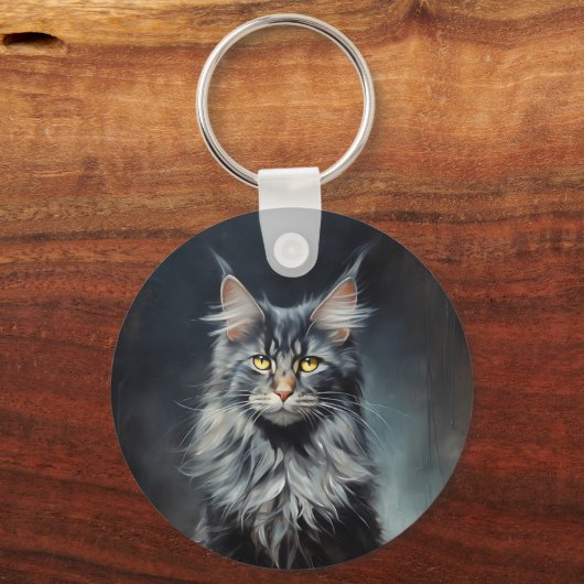 Maine Coon cat Sleutelhanger (Voorkant)