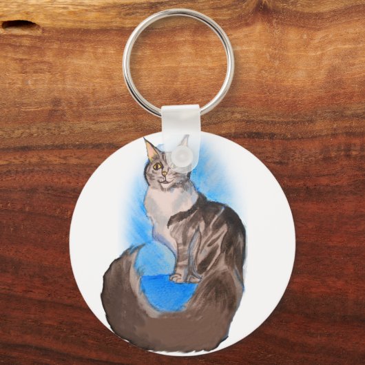 MAINE Coon Cat Sleutelhanger (Voorkant)