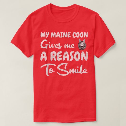 Maine Coon Cat Smile T-shirt (Design voorkant)
