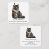 Maine Coon Cat Square Visitekaartje (Voorkant / Achterkant)