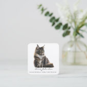 Maine Coon Cat Square Visitekaartje (Staand voorkant)