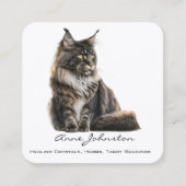 Maine Coon Cat Square Visitekaartje (Voorkant)