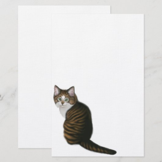 Maine Coon Cat Stationery Briefpapier (Voorkant / Achterkant)