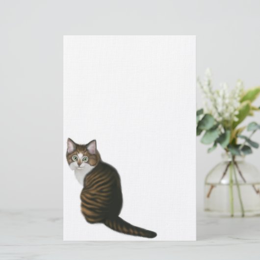 Maine Coon Cat Stationery Briefpapier (Staand voorkant)
