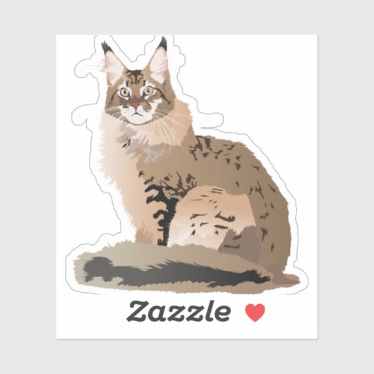 Maine Coon Cat Sticker (Vel)