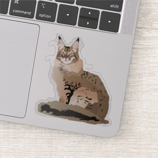 Maine Coon Cat Sticker (Detail)