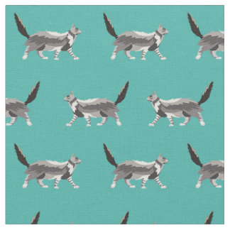 maine coon cat turquoise stof