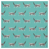 maine coon cat turquoise stof (Swatch)