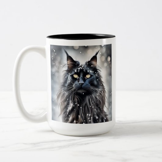 Maine Coon Cat Tweekleurige Koffiemok (Links)