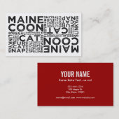 Maine Coon Cat Typografie Visitekaartje (Voorkant / Achterkant)