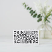 Maine Coon Cat Typografie Visitekaartje (Staand voorkant)