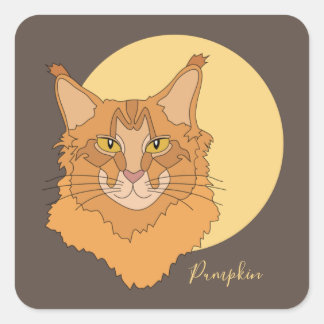 Maine Coon Cat Vierkante Sticker