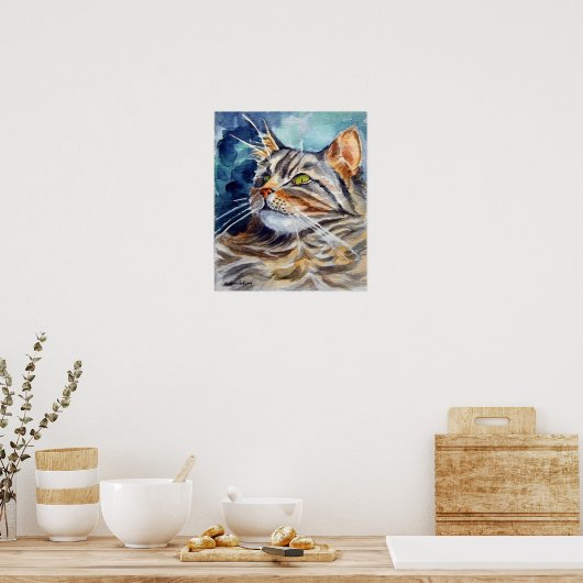 Maine Coon Cat wall Poster Print (Keuken)