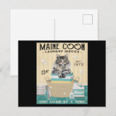 Maine Coon Cat Wasmachine Bedrijf 2 Briefkaart (Voorkant / Achterkant)