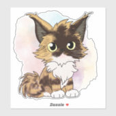 Maine coon cat watercolor sticker (Vel)