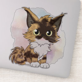 Maine coon cat watercolor  sticker
