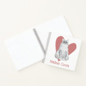 Maine Coon Cat Waterverf Kat Roze Heart Journal Notitieboek (Binnen)
