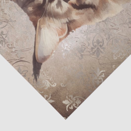 Maine Coon Cat Waterverf Tissuepapier (Detail)