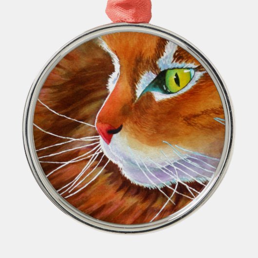 Maine Coon Cat Whiskers Metalen Ornament (Voorkant)
