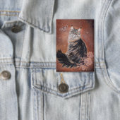 Maine coon cat with flowers art by Renee Button (Insitu)