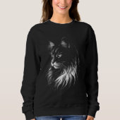 Maine Coon Cat Women's Black Sweatshirt (Voorkant)