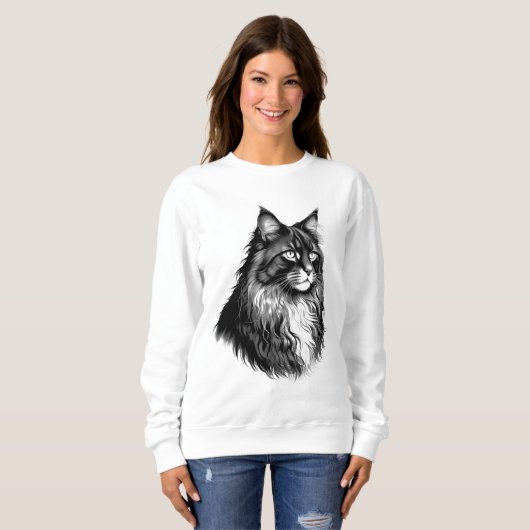 Maine Coon Cat Women's Sweatshirt (Voorkant volledig)
