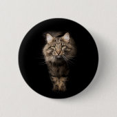 Maine Coon Cat zwart Ronde Button 5,7 Cm (Voorkant)