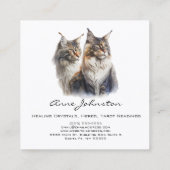 Maine Coon Cats Square Visitekaartje (Achterkant)