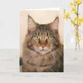 Maine coon Cats wenskaart Kaart (Gele Bloem)