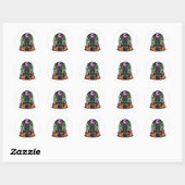Maine Coon Cauldron - Spooky Halloween Cat Ronde Sticker (Vel)