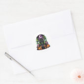 Maine Coon Cauldron - Spooky Halloween Cat Ronde Sticker (Envelop)