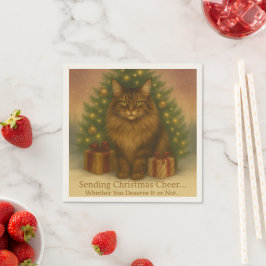 Maine Coon Christmas Napkins | Funny Holiday Table Servet
