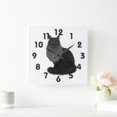 Maine Coon Clock Vierkante Klok (Huis)
