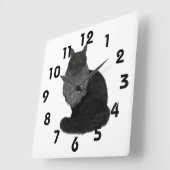 Maine Coon Clock Vierkante Klok (Hoek)