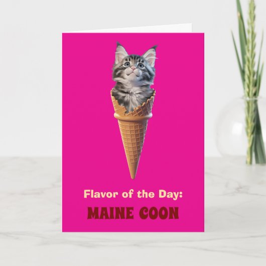 Maine Coon Cone Gevouwen Wenskaart Kaart (Voorkant)