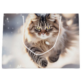 Maine Coon Dashing Door de Sneeuw Groot Cadeauzakje