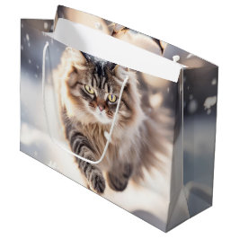Maine Coon Dashing Door de Sneeuw Groot Cadeauzakje