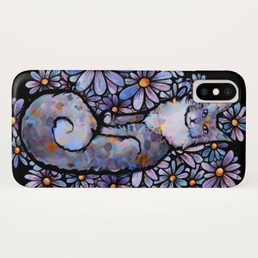 Maine Coon Dilute Calico Cat Paars Case-Mate iPhone Case (Achterkant (horizontaal))