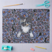 Maine Coon Dilute Calico Cat Paars Daisy Tissuepapier (Craft)