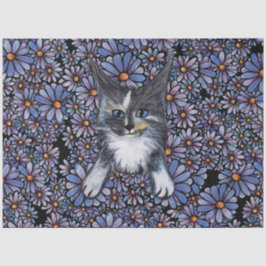 Maine Coon Dilute Calico Cat Paars Daisy Tissuepapier