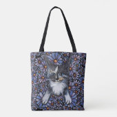 Maine Coon Dilute Calico Cat Paars Daisy Tote Bag (Achterkant)